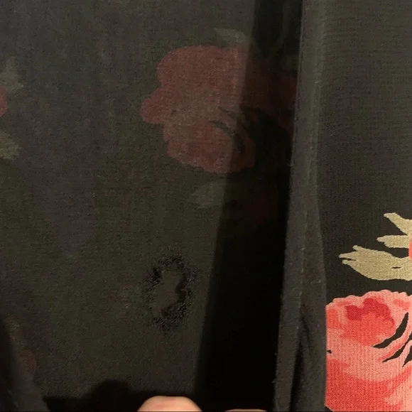 Indira L rayon midi dress ditzy floral flowers roses button front lined soft - Picture 7 of 14